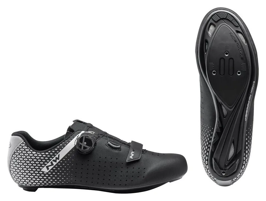 Туфлі велосипедні Northwave CORE PLUS 2 M 42 (9.5US) Black/silver (80211012) (290мм black, grey)