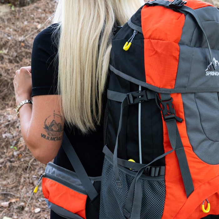 Рюкзак туристичний Springos 70 л CS0128 Black/Grey/Orange