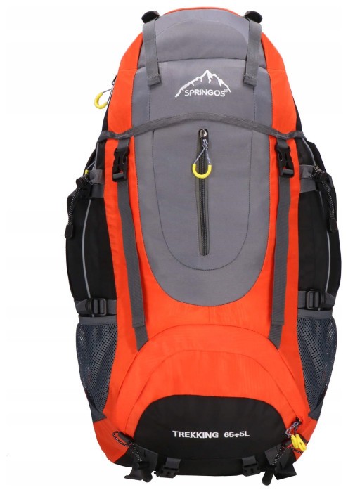 Рюкзак туристичний Springos 70 л CS0128 Black/Grey/Orange