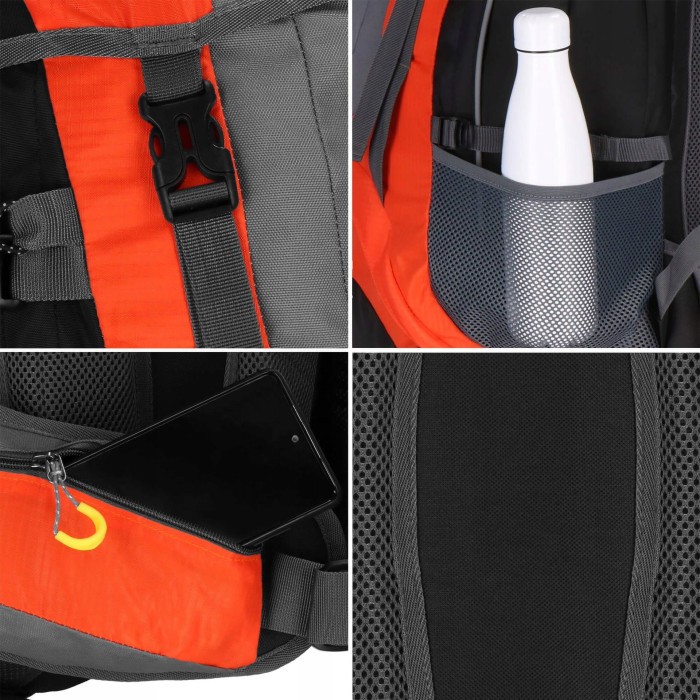 Рюкзак туристичний Springos 70 л CS0128 Black/Grey/Orange