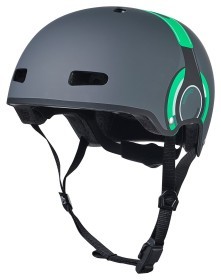 Захисний шолом MICRO - ЗЕЛЕНИЙ З МАЛЮНКОМ НАВУШНИКІВ (52-56 cm, M, світло)