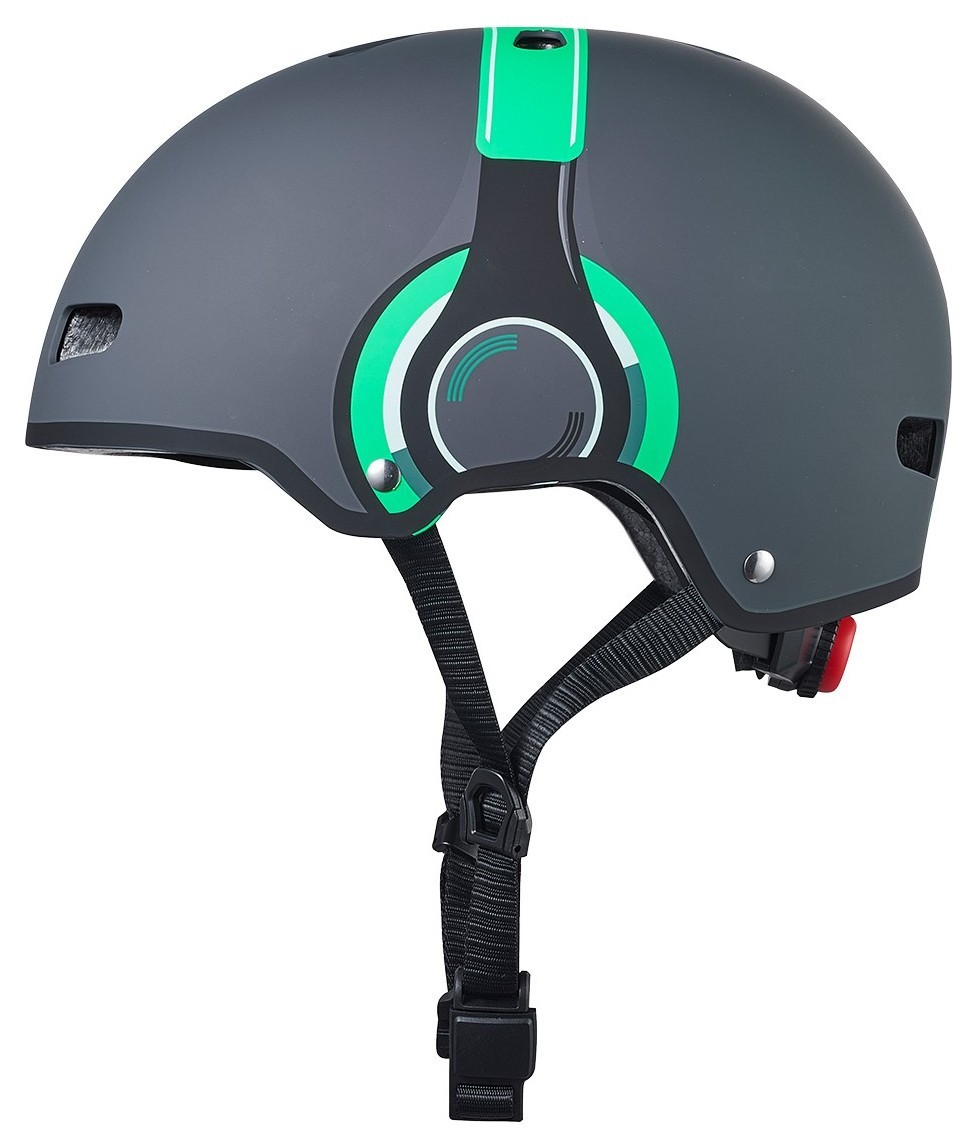 Защитный шлем MICRO - ЗЕЛЕНЫЙ С РИСУНКОМ НАУШНИКОВ (52-56 cm, M, светло)