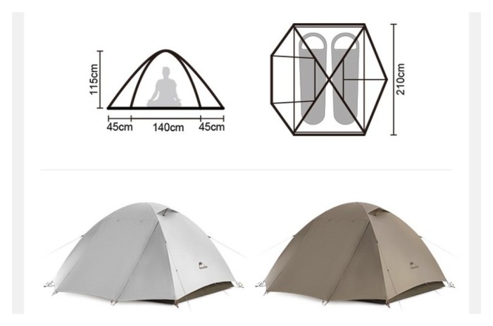 Намет двомісний Naturehike Greek Style CNK2300ZP024 світло-кавовий
