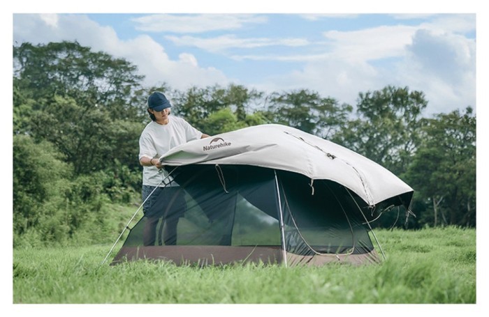 Намет двомісний Naturehike Greek Style CNK2300ZP024 світло-кавовий, укр, укр