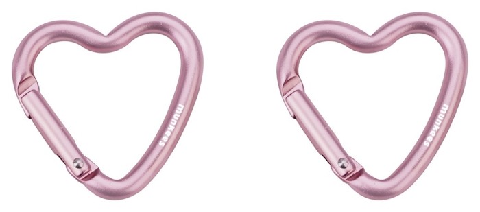 Munkees 32201 карабіни Mini Heart 2-Pack pink, укр, укр