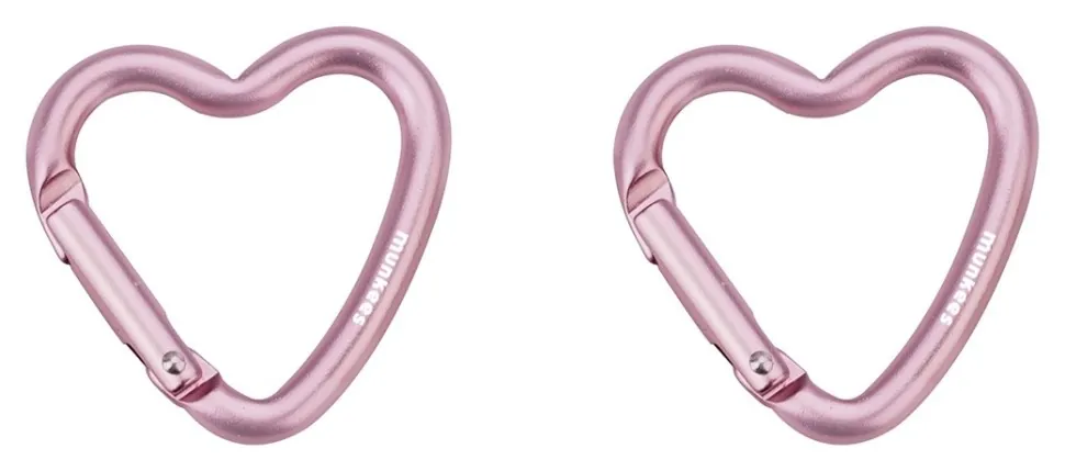 Munkees 32201 карабіни Mini Heart 2-Pack pink (32201-PK)
