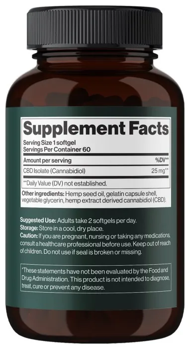 CBD Isolate 1500 mg - 60 softgels
