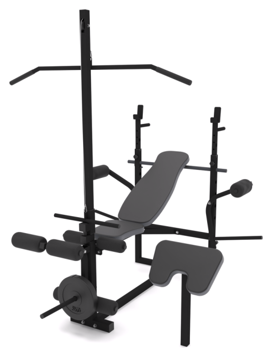 Багатофункціональна лава для жиму 0070 + Тяга + Брусья + Приставка скотта, укр, укр