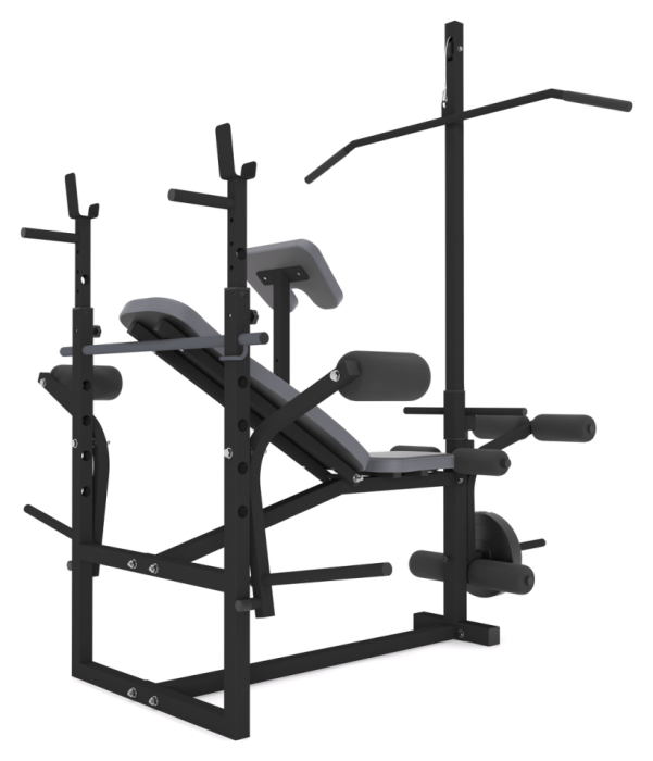 Багатофункціональна лава для жиму 0070 + Тяга + Брусья + Приставка скотта