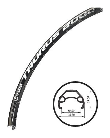 Обод WEINMANN 26" (559 Х 19) TAURUS 2000 двойной пистонированный алюминиевый, черный