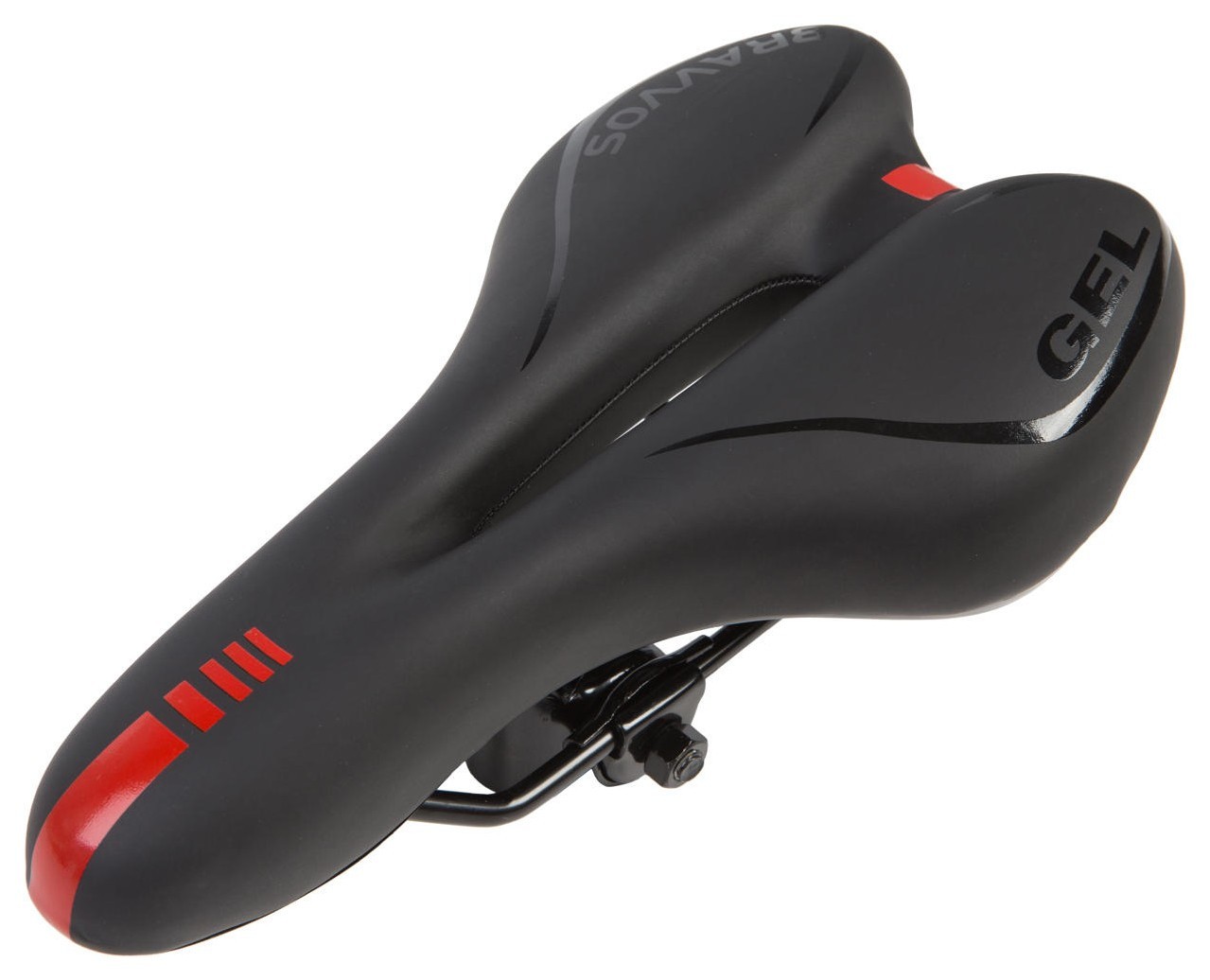 Сідло МТВ з отвором 280*160 чорно-червоний YF-1034