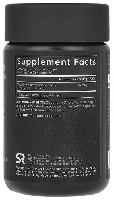 Vitamin K2 100mcg - 60 veggie softgels