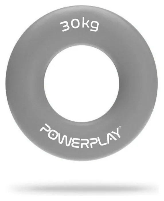 Эспандер кистевой силиконовый PowerPlay PP-4324 Hand Grip Ring X-Hard 30 кг. Серый
