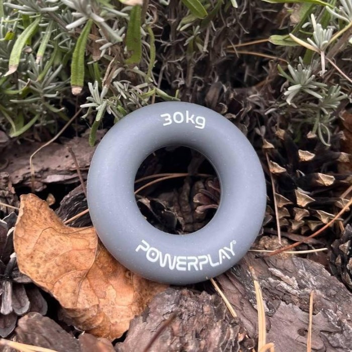 Эспандер кистевой силиконовый PowerPlay PP-4324 Hand Grip Ring X-Hard 30 кг. Серый