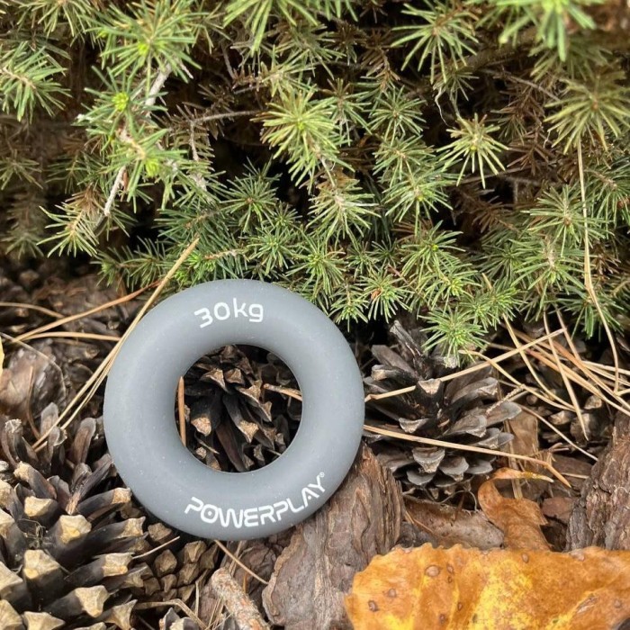 Эспандер кистевой силиконовый PowerPlay PP-4324 Hand Grip Ring X-Hard 30 кг. Серый