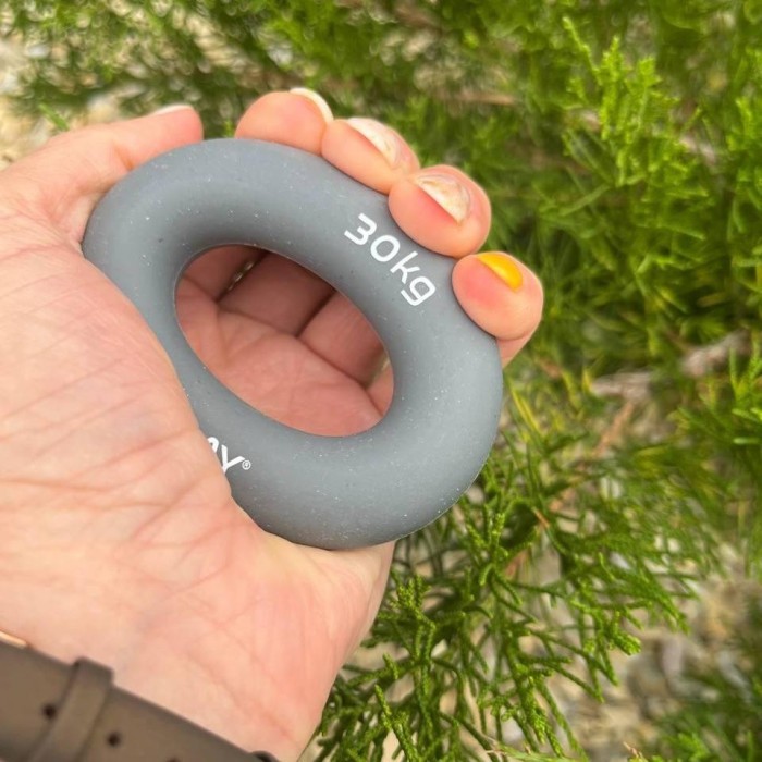 Эспандер кистевой силиконовый PowerPlay PP-4324 Hand Grip Ring X-Hard 30 кг. Серый