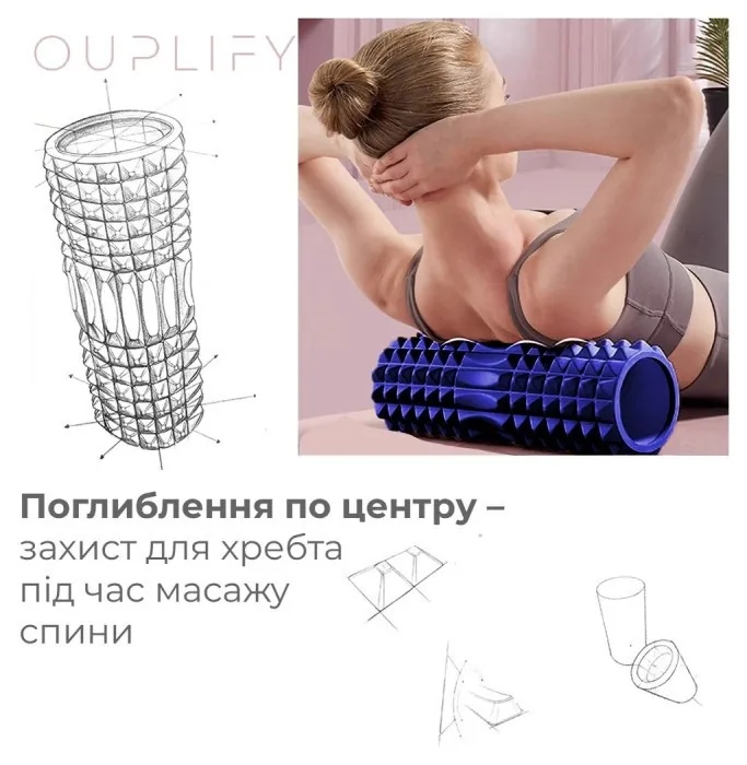 Массажный ролик (роллер) PowerPlay 4405 EVA Massage Roller Синий (33x12см.)