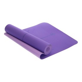 Коврик для йоги с разметкой TPE Record FI-2430 (183x61x0,6см), фиолетовый