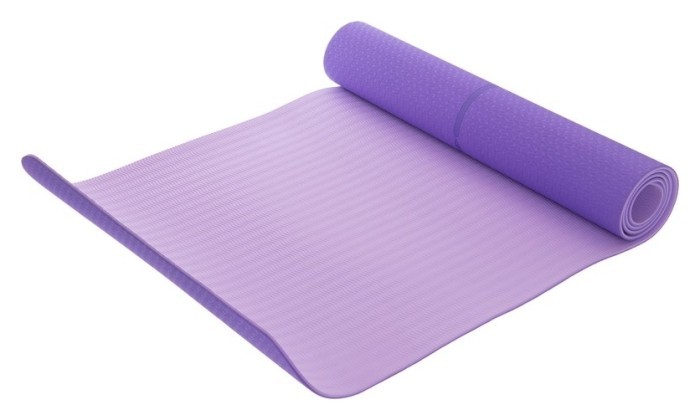 Коврик для йоги с разметкой TPE Record FI-2430 (183x61x0,6см), фиолетовый