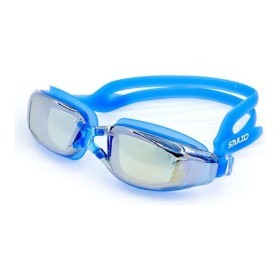 Очки для плавания с берушами в комплекте SAILTO 801AF (поликарбонат, силикон, зеркальные), синие