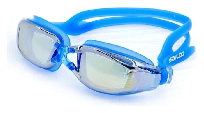 Окуляри для плавання з берушами в комплекті SAILTO 801AF (полікарбонат, силікон, дзеркальні), сині, укр, укр