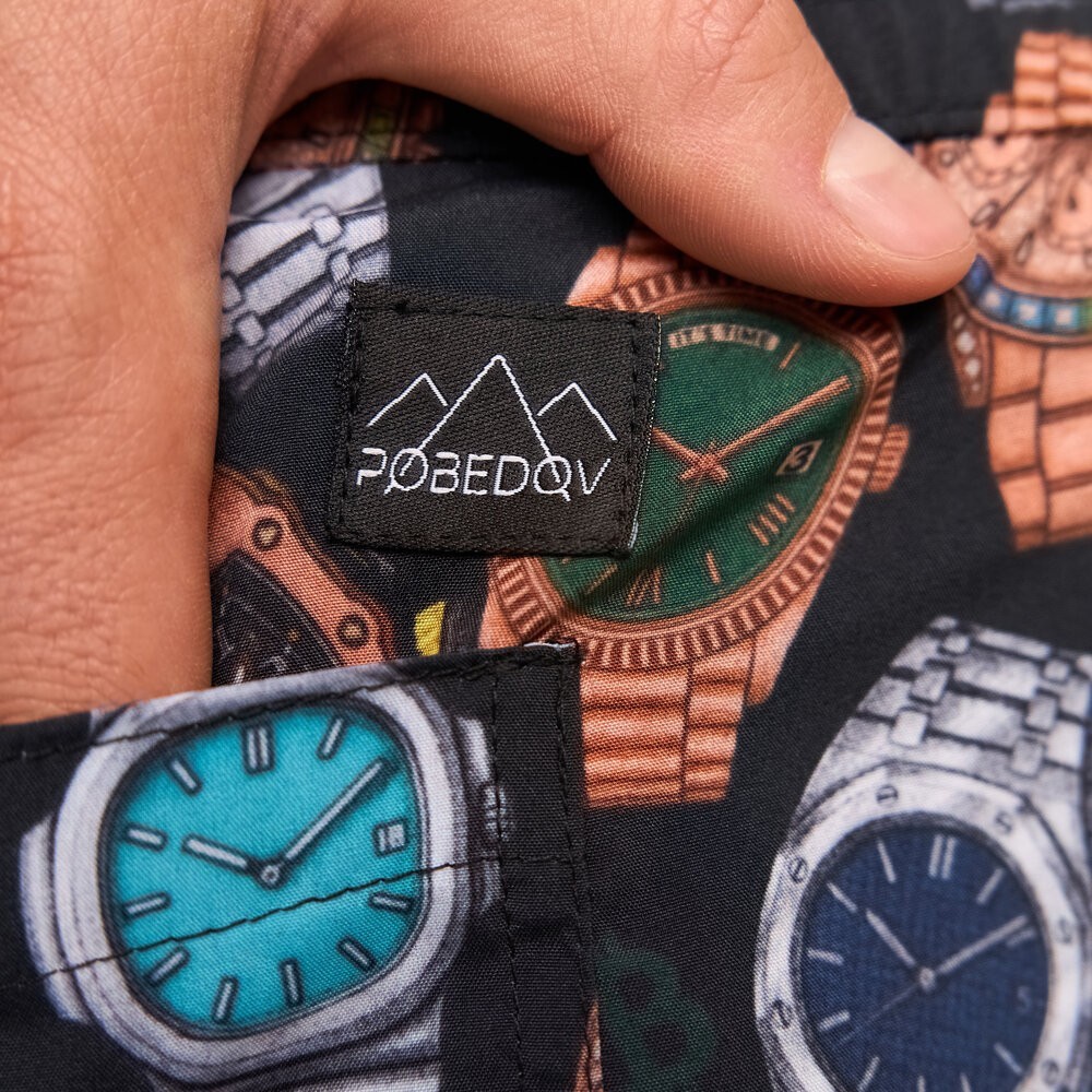 Принтовані чоловічі шорти для плавання Pobedov Pool day Hodynnyky, укр, укр