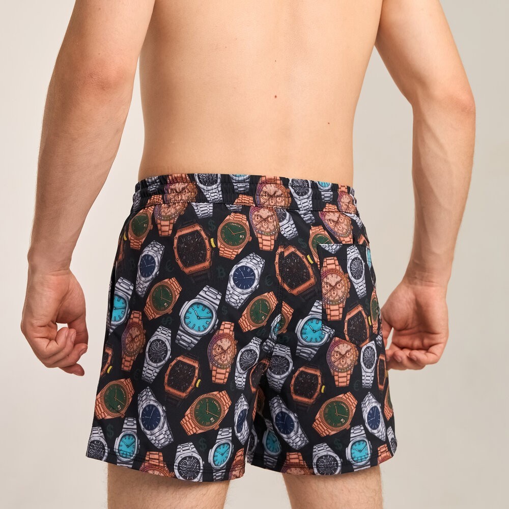 Принтовані чоловічі шорти для плавання Pobedov Pool day Hodynnyky, укр, укр