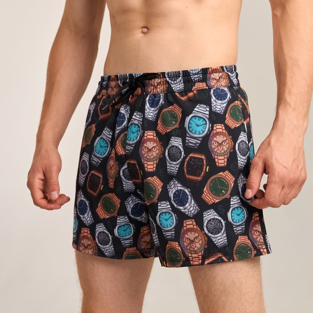 Принтовані чоловічі шорти для плавання Pobedov Pool day Hodynnyky, укр, укр