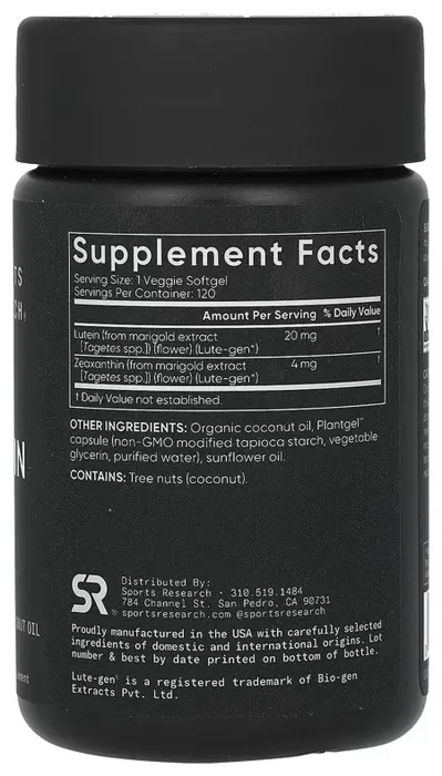 Lutein + Zeaxanthin 20mg - 120 veggie softgels