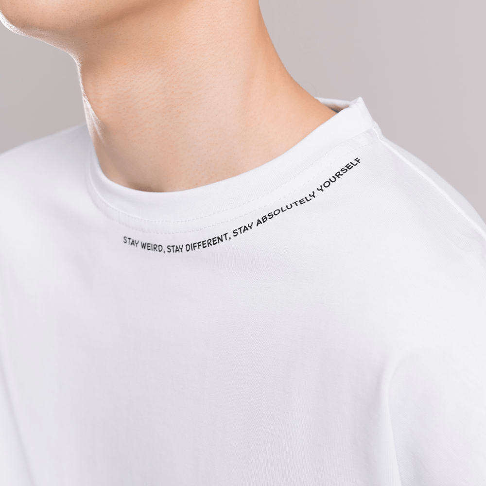 Однотонная белая футболка для мужчин. Мужская белая футболка оверсайз Pobedov Onyx