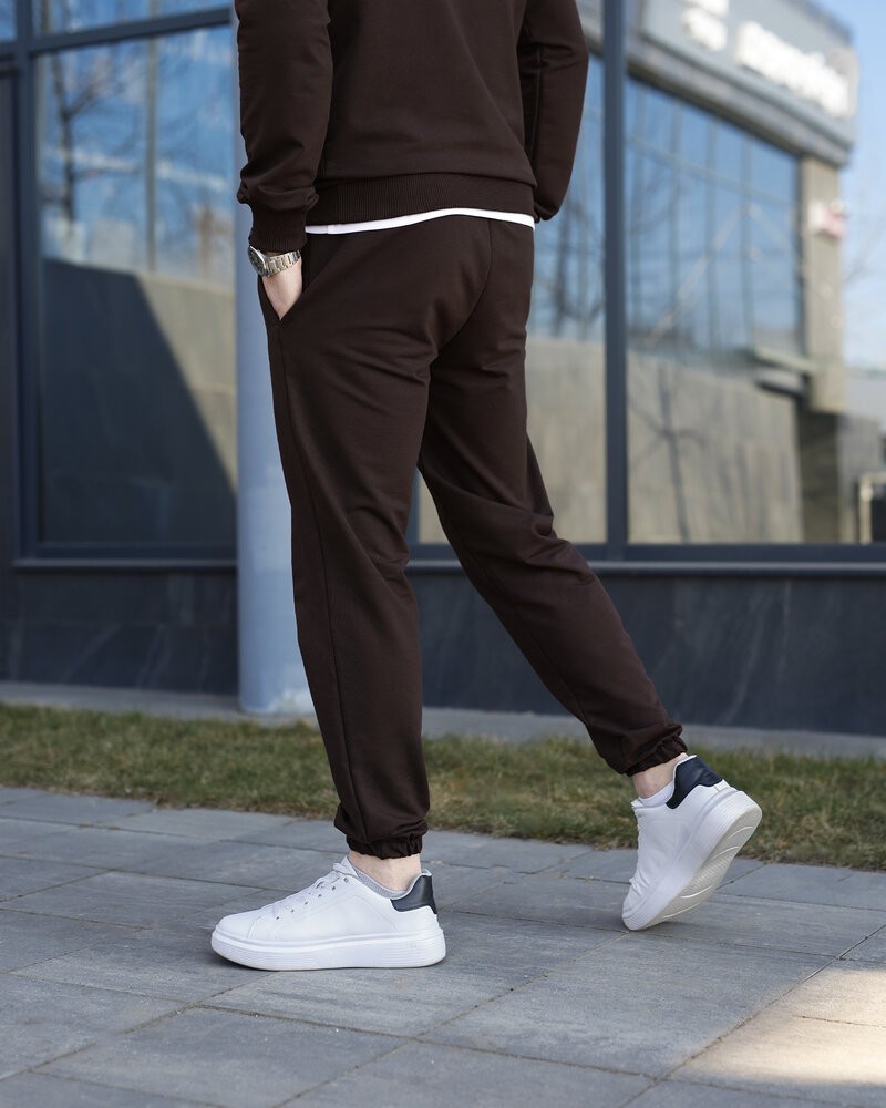 Чоловічі штани джогери з кишенями шоколадний Pobedov 95, укр, укр