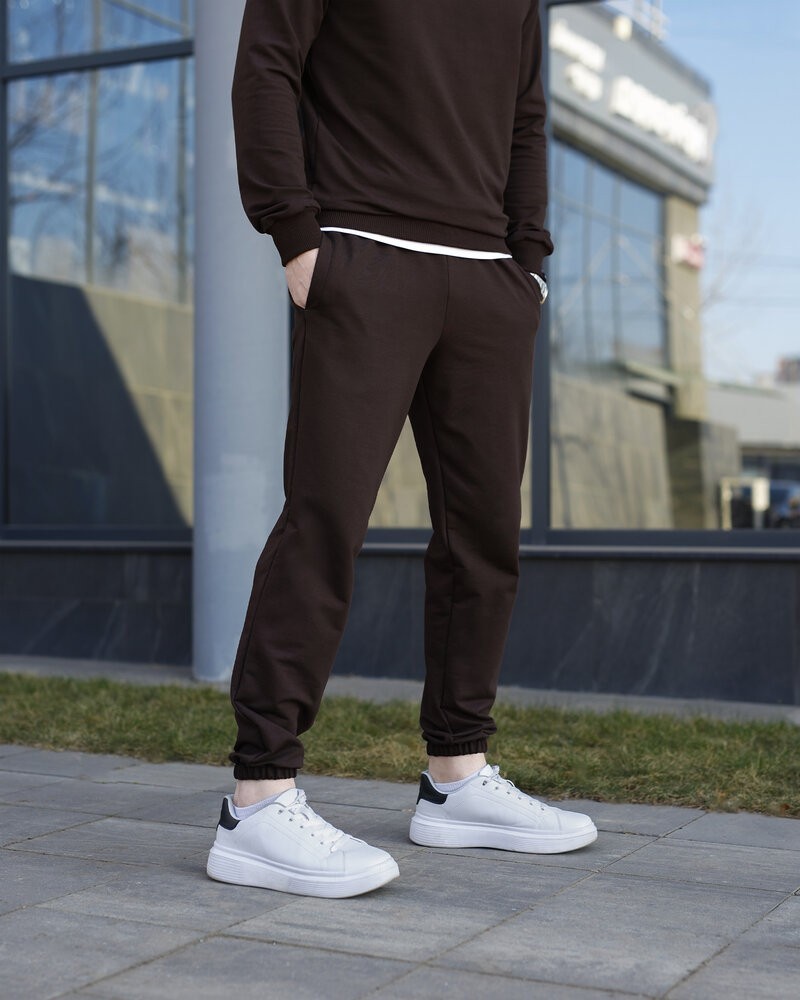 Чоловічі штани джогери з кишенями шоколадний Pobedov 95, укр, укр