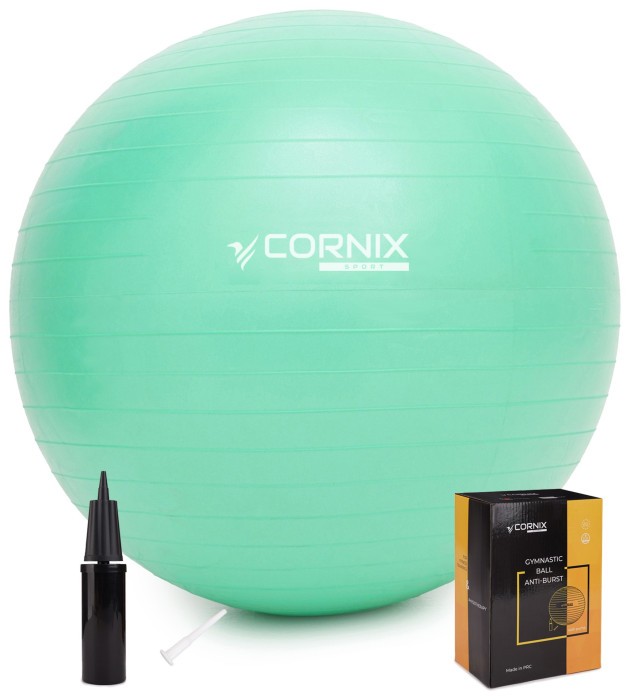 М'яч для фітнесу (фітбол) Cornix 65 см Anti-Burst XR-0363 Mint