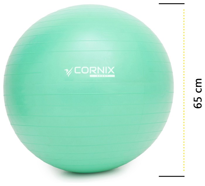 М'яч для фітнесу (фітбол) Cornix 65 см Anti-Burst XR-0363 Mint