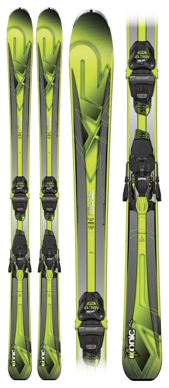 Ліжі гірські (комплект) K2 IKONIC 80TI+MXC 12 TPX TCX 177см Grey/light green/black (10A0001.162.1+10A1001.162.1)