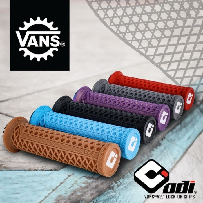 Грипси ODI Vans v2.1 Lock-On MTB Closed End 135mm Iridescent Purple/Oil Slick, укр, укр