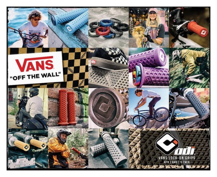 Грипси ODI Vans v2.1 Lock-On MTB Closed End 135mm Iridescent Purple/Oil Slick, укр, укр