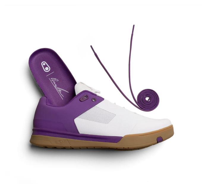 Велообувь CrankBrothers SHOES MALLET LACE WHITE / PURPLE - GUM OUTSOLE - BERNARD KERR 10.0