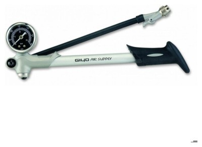Насос для вилок выс. давления GIYO GS-02D с манометр. кнопка сброса воздуха (300psi) алюм. (серый)