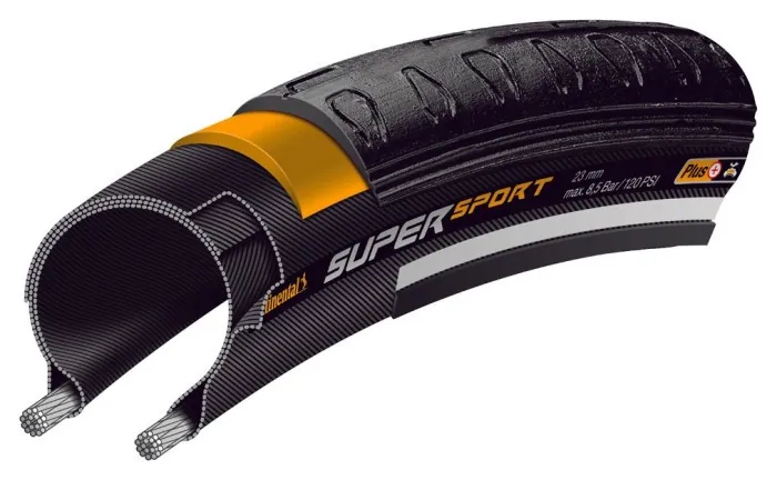 Покришка Continental Super Sport Plus-28 " / 700 x 23c, Чорна, не складна