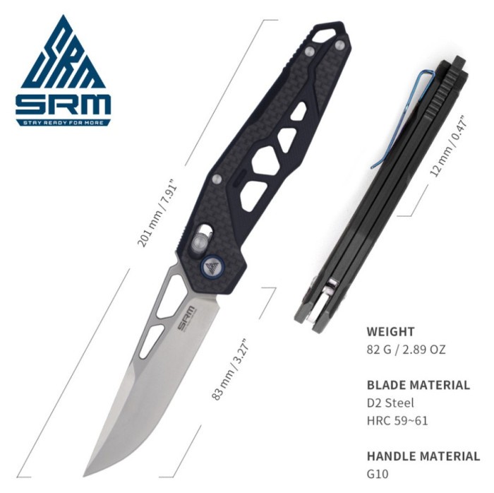 Ніж складаний SRM 9225-KB, чорний