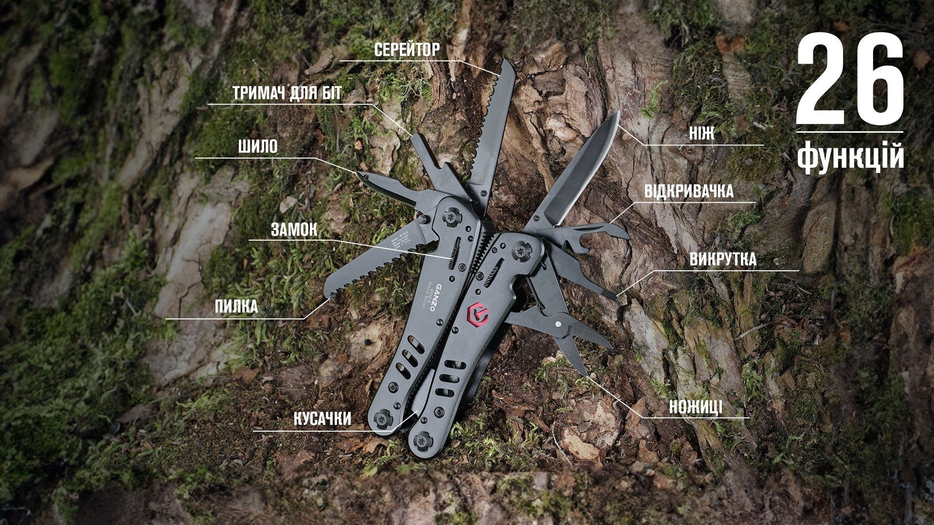 Мультитул Multi Tool Ganzo G302-В, укр, укр