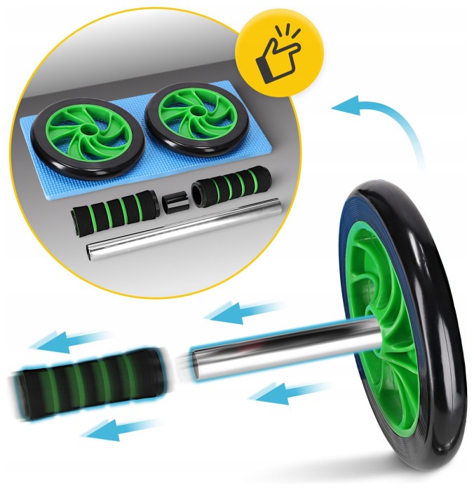 Ролик (гімнастичне колесо) для преса 4FIZJO Ab Wheel Black/Green (P-5907222931523)