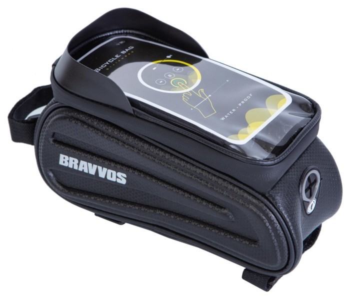 Велосипед на раму водоотталкивания. материал 23x11x11 см BRAVVOS SAB010-E003 черный с белым с отделением для смартфона AM (брендированная упаковка)