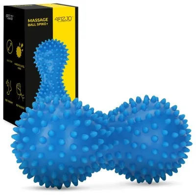 Массажный мяч двойной с шипами 4FIZJO Spike+ 7 x 16 см Blue (P-5905973403337)