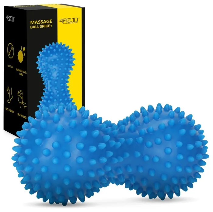 Массажный мяч двойной с шипами 4FIZJO Spike+ 7 x 16 см Blue (P-5905973403337)