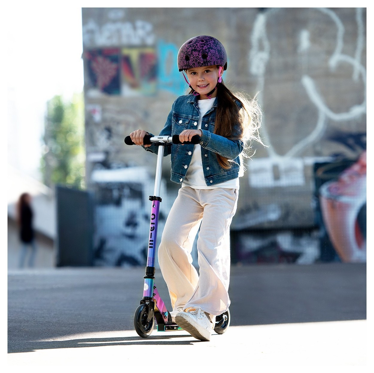 Захисний шолом MICRO - РОЖЕВО-ПУРПУРОВА МАНДАЛА (52-56 cm, M, світло), укр, укр