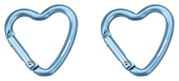 Munkees 32202 карабины Mini Heart 2-Pack blue, укр