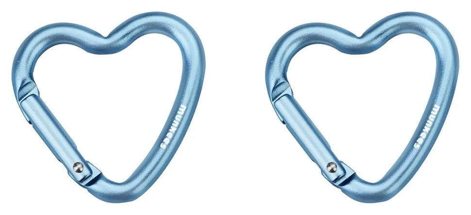 Munkees 32202 карабіни Mini Heart 2-Pack blue (32202-BL)