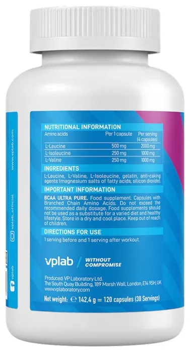 BCAA Ultra Pure - 120 caps